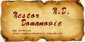 Nestor Domanović vizit kartica